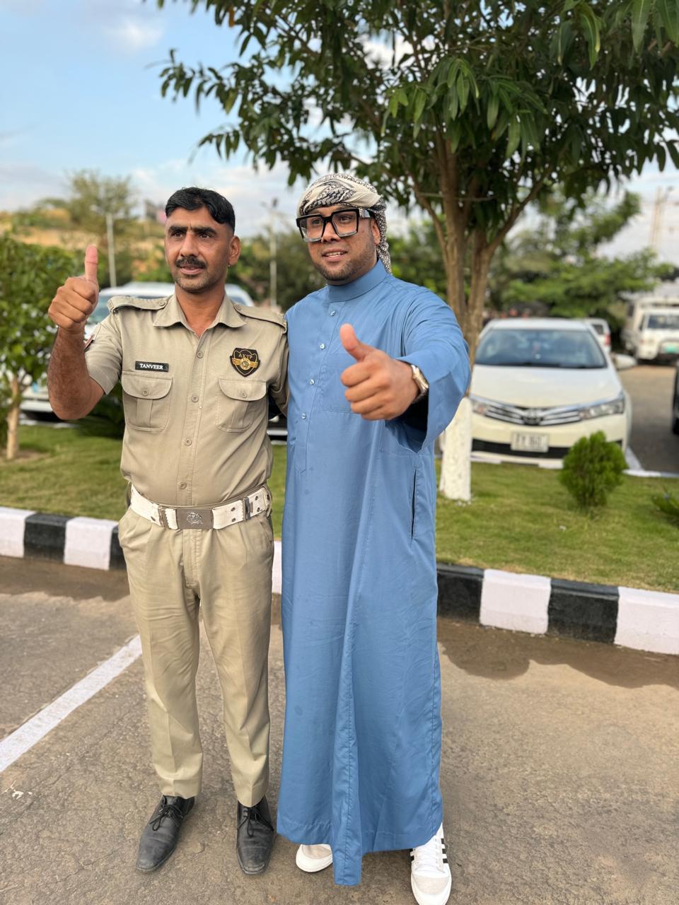 Mohamed Sameer Ismail with KORT security staff at the campus