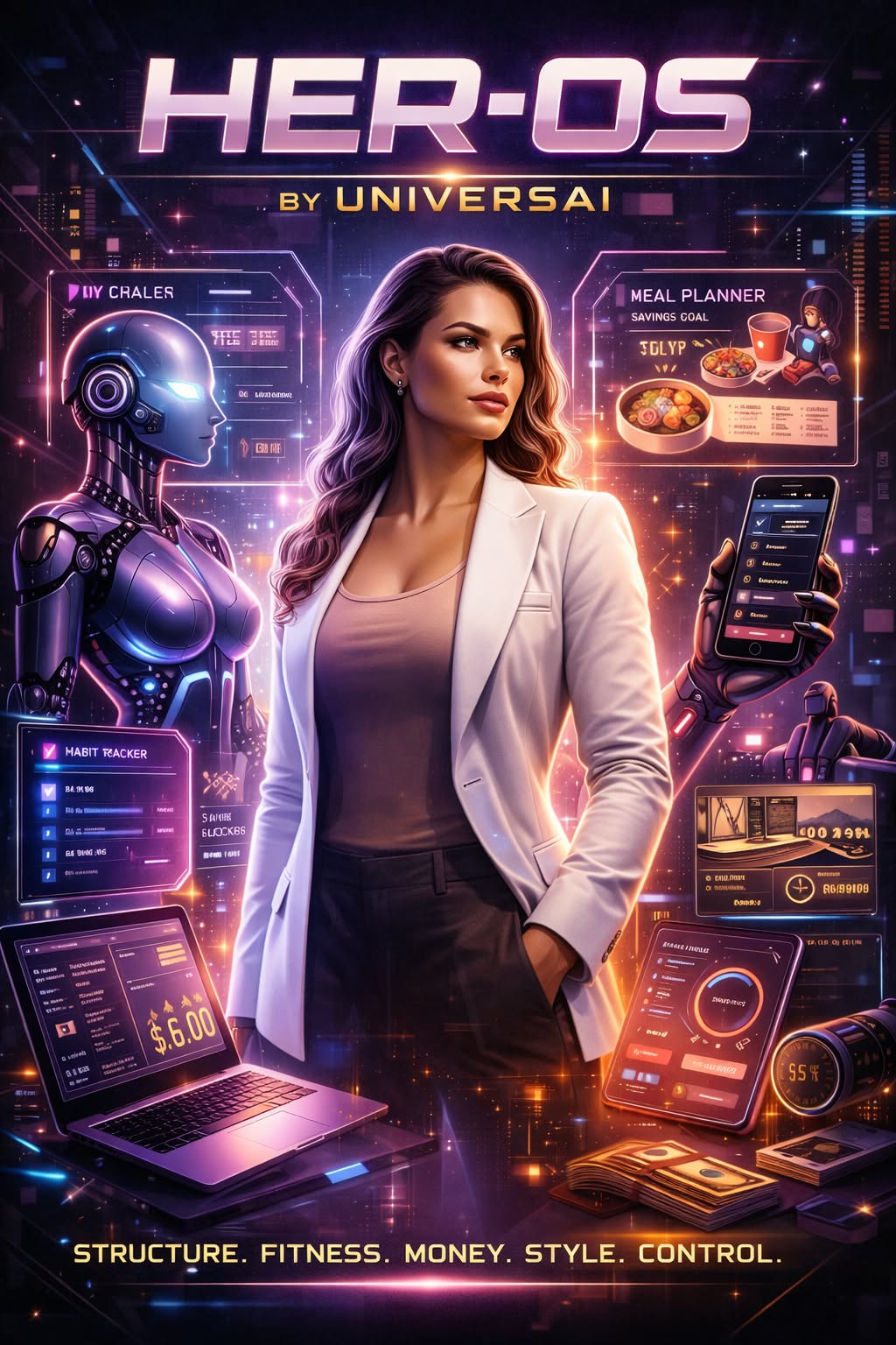 HER-OS by UniversAI — AI-powered operating system poster