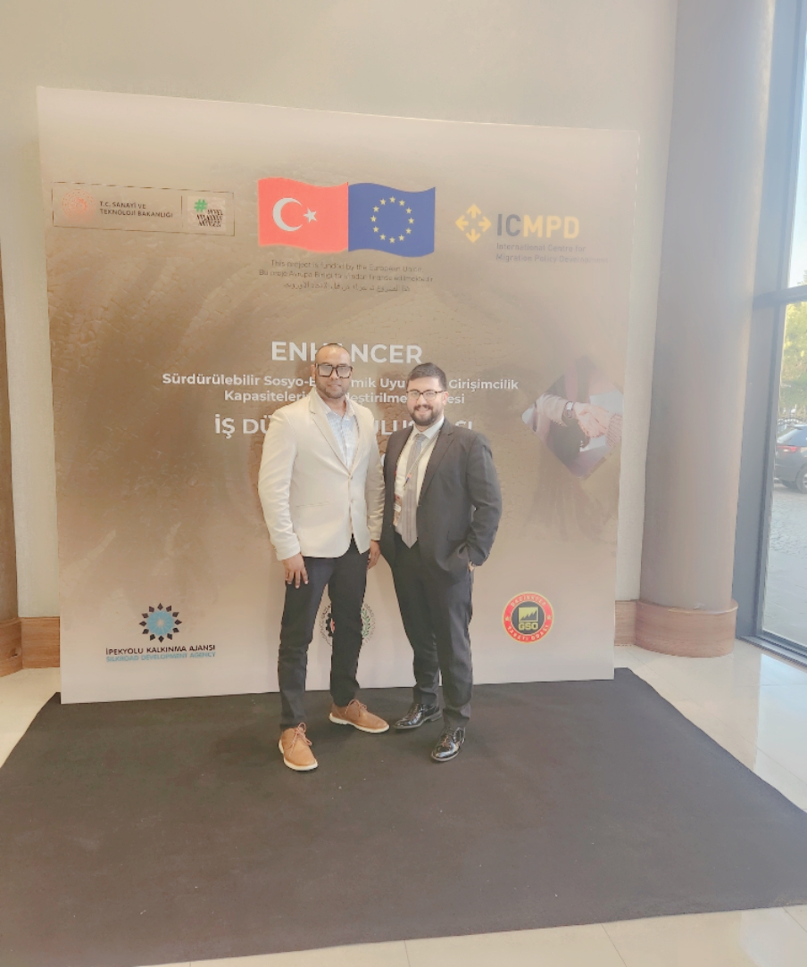 Mohamed Sameer Ismail at the ENHANCER Business World Meeting backdrop, Gaziantep 2024