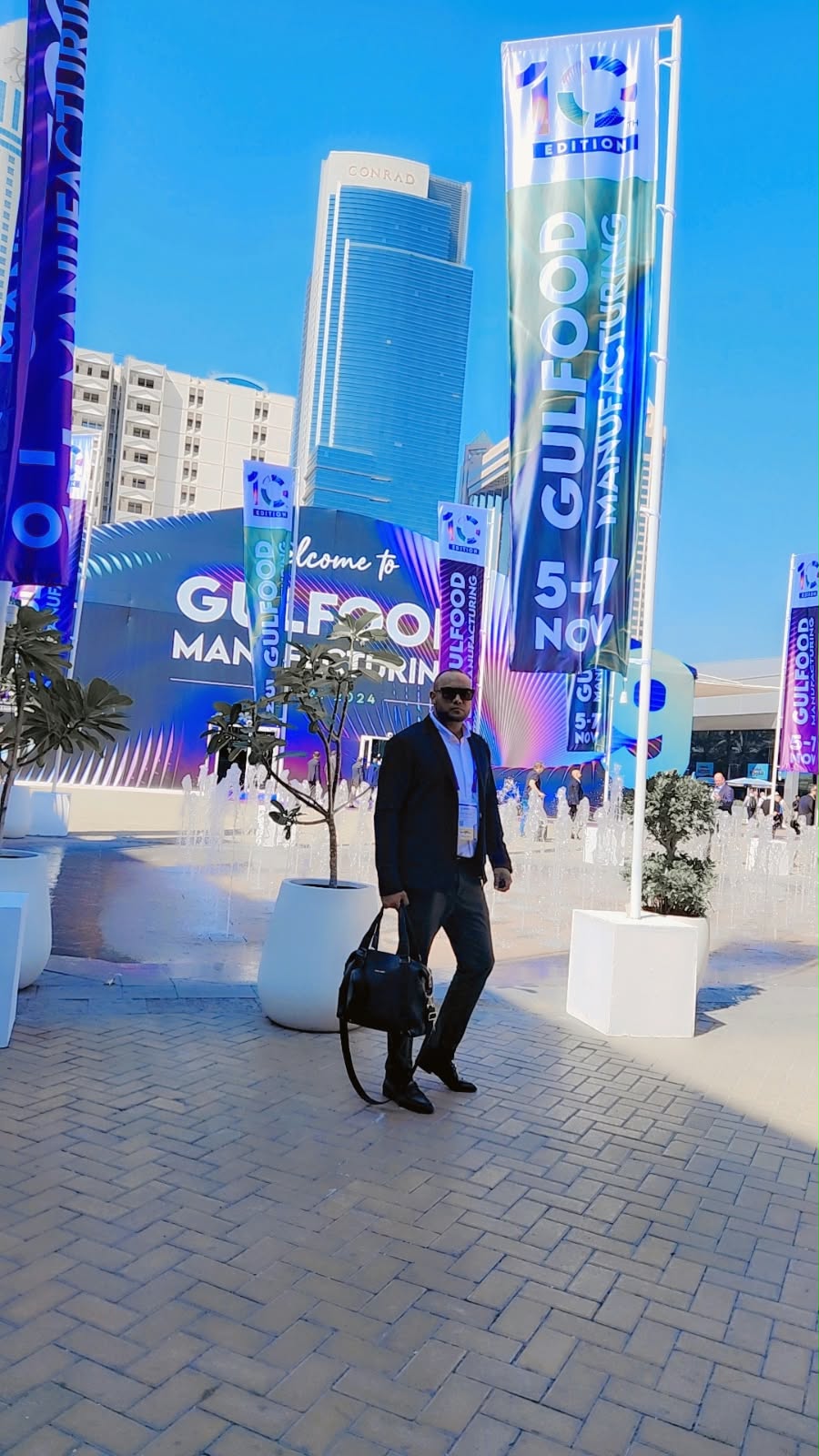 Mohamed Sameer Ismail at the Gulfood Manufacturing Dubai 2024 entrance