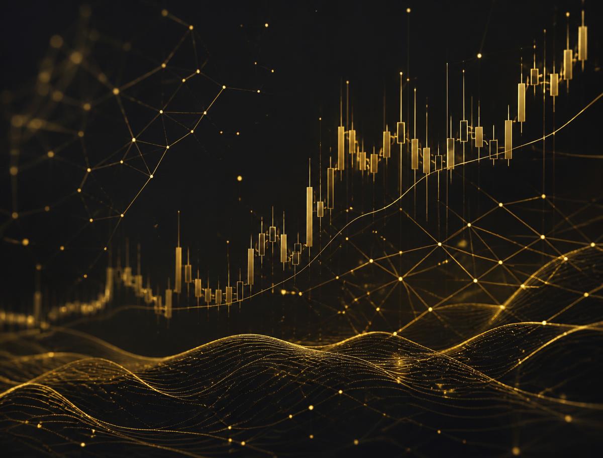 Abstract financial technology and market data visual